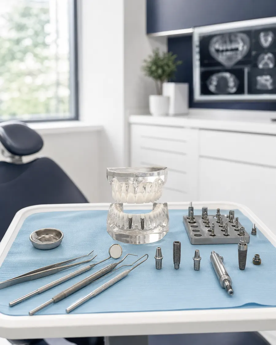 Oral surgery planning tray with dental model